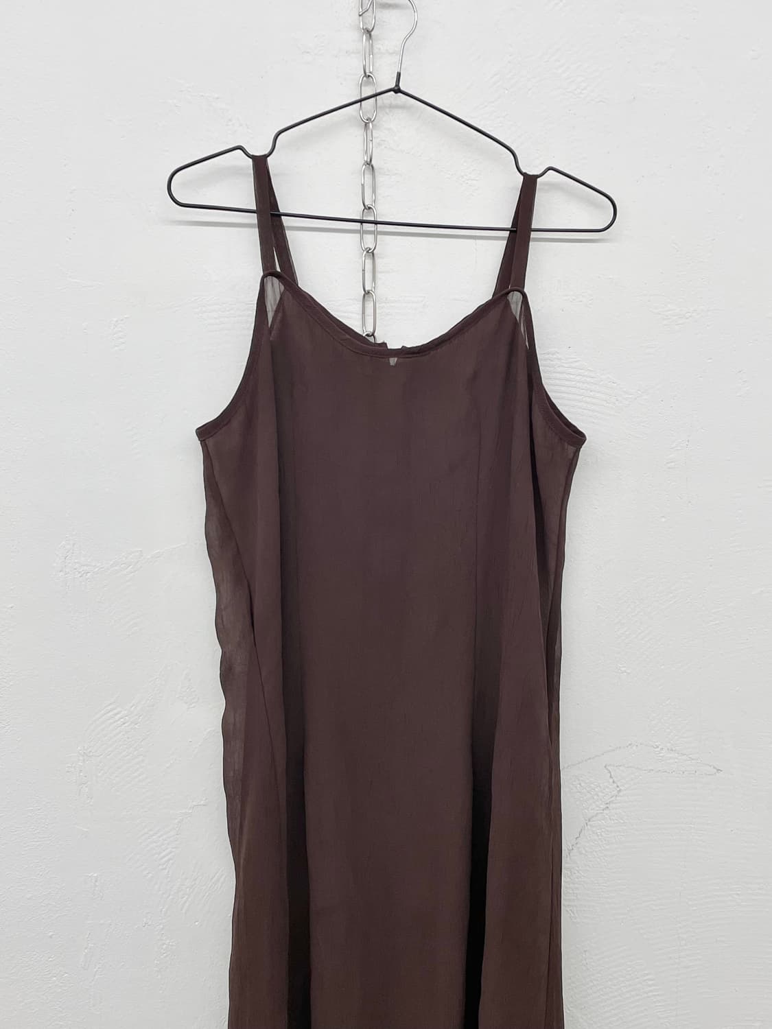 브라운 레이어드 롱 슬립 상품이미지5