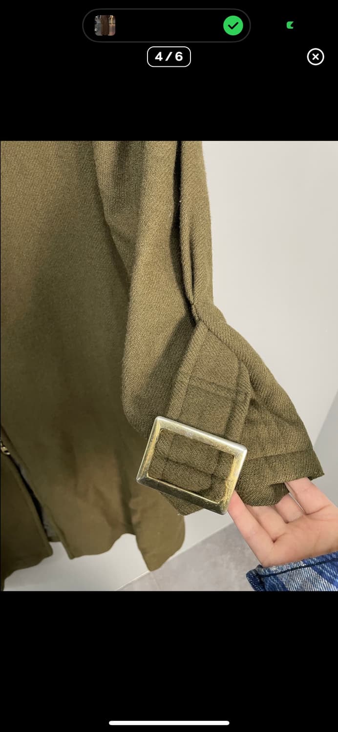 요지야마모토 카키 투웨이 롱 코트 A3345 상품이미지4