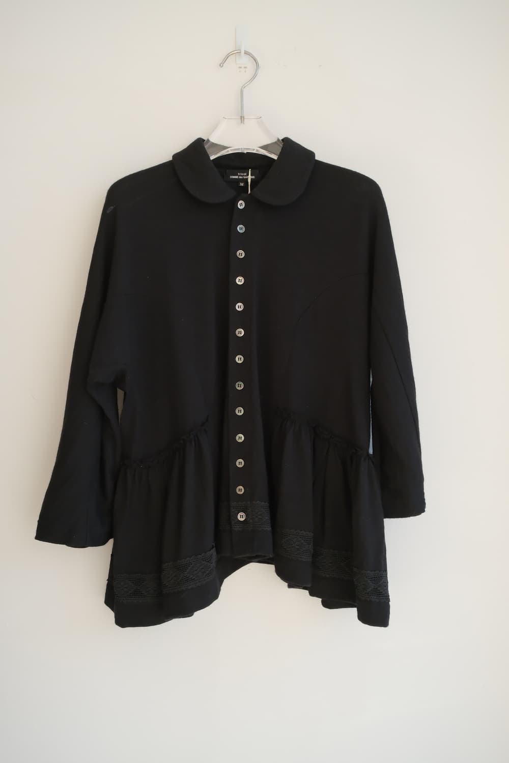 Lace wool gather button top 상품이미지1