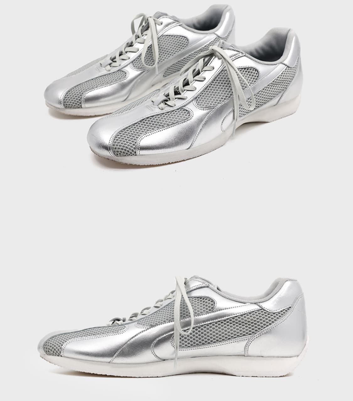 야세 스파이더 레더 스니커즈 실버 240 풀박스 상품이미지1