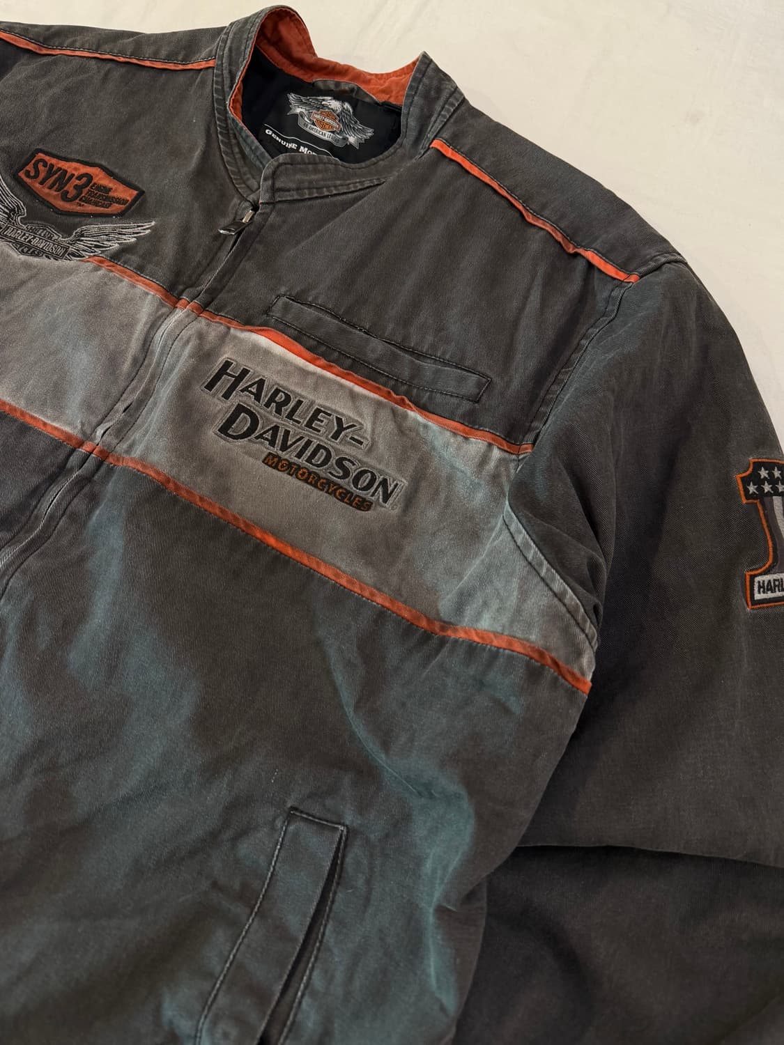 할리데이비슨 투웨이 바이커 데님 라이더 자켓 차콜 상품이미지3