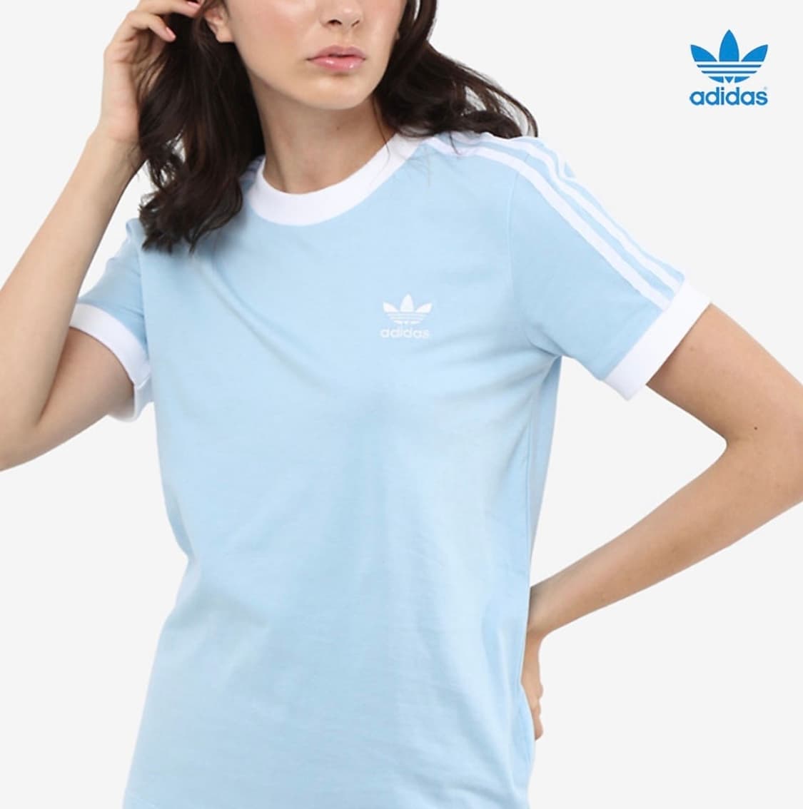 아디다스 3S 반팔 티셔츠 클리어 스카이 상품이미지1