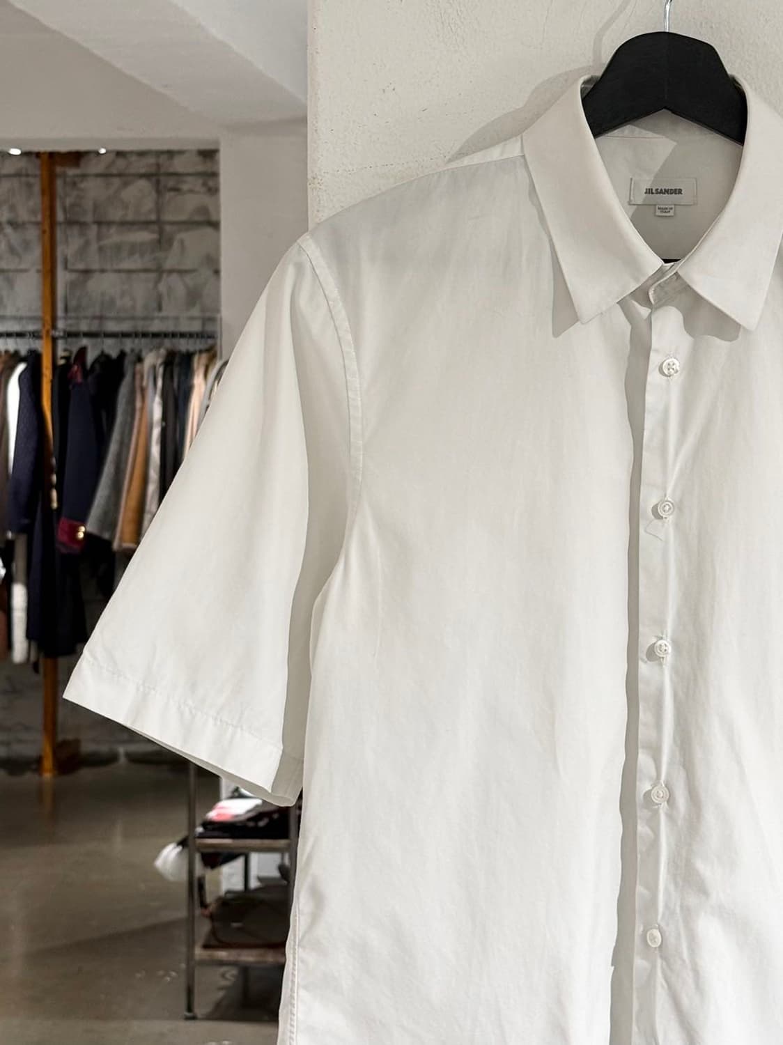 질샌더 화이트 코튼 하프 셔츠  상품이미지2