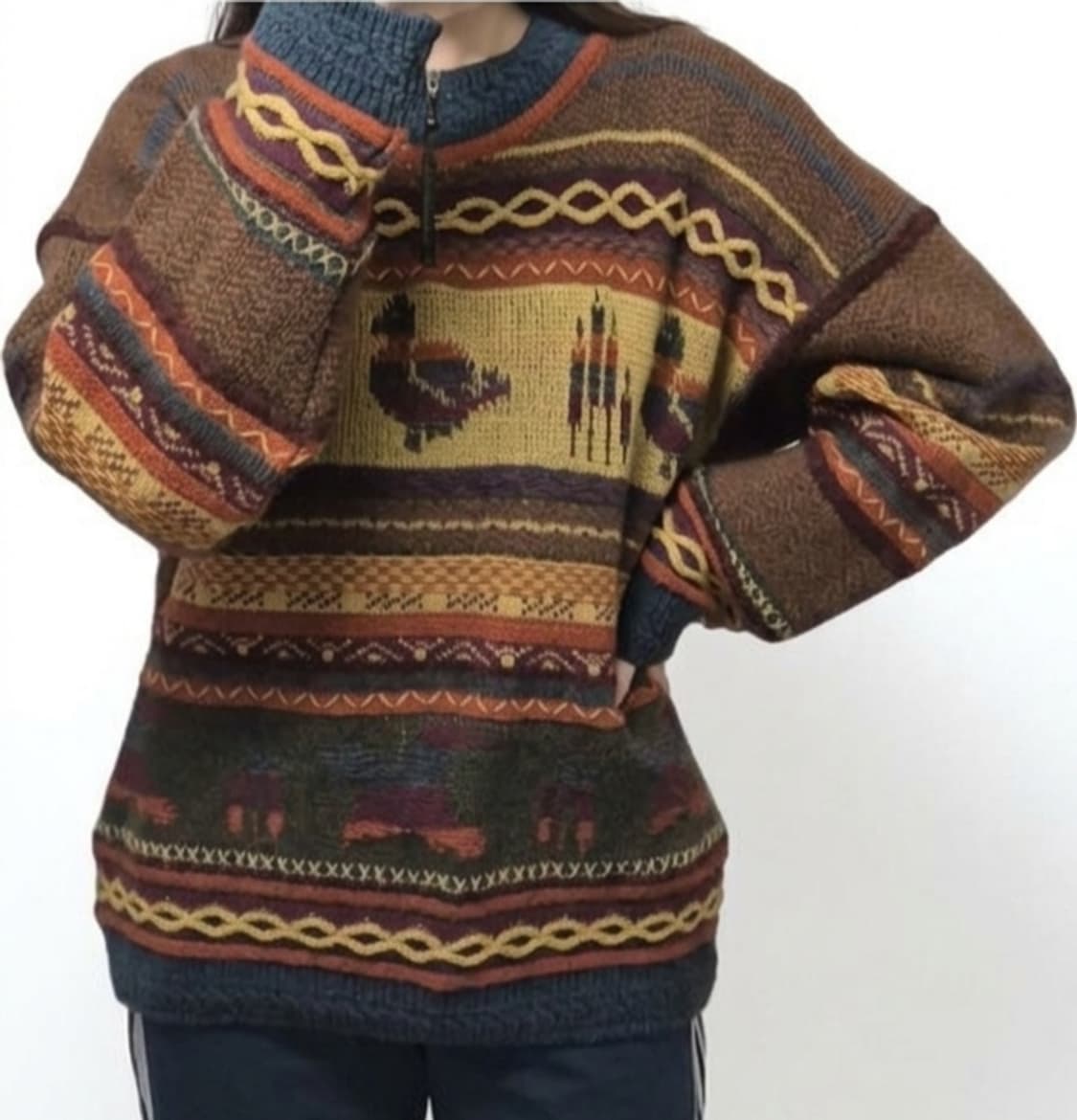🧡대장급 뉴질랜드 스노위피크 빈티지 반집업 니트/에스닉 나바호 상품이미지2