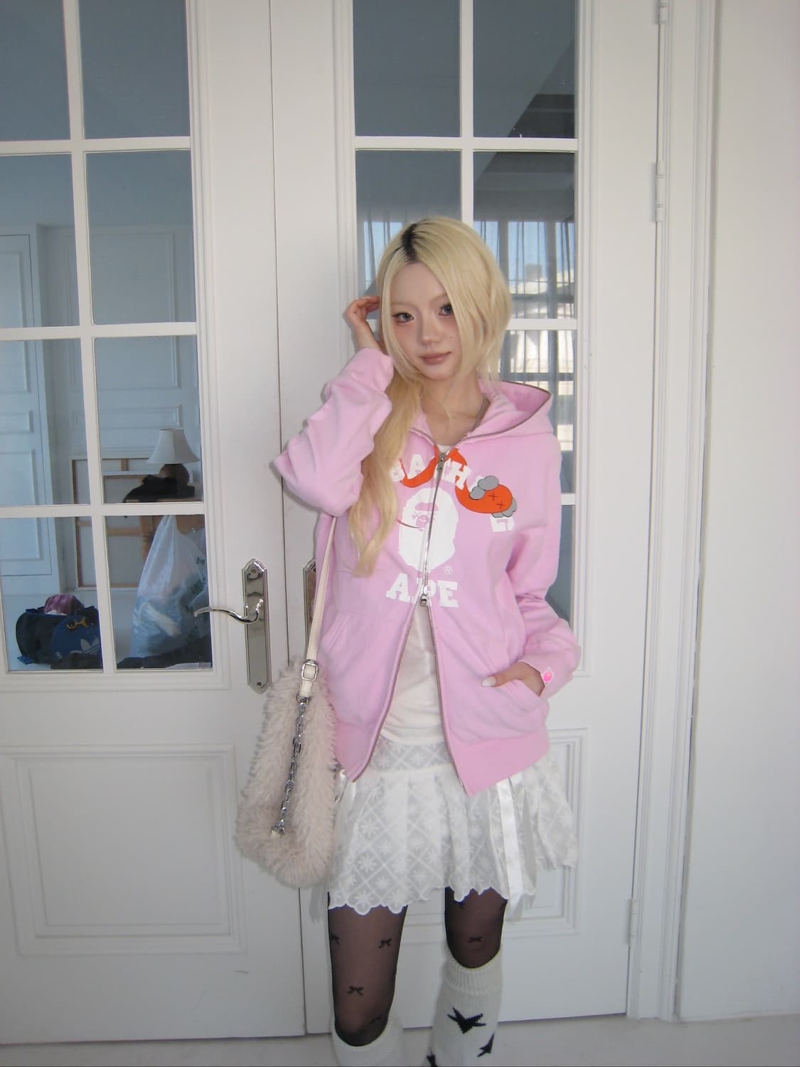 베이프 x 카우스 딸기 핑크 컬리지 후집 상품이미지3