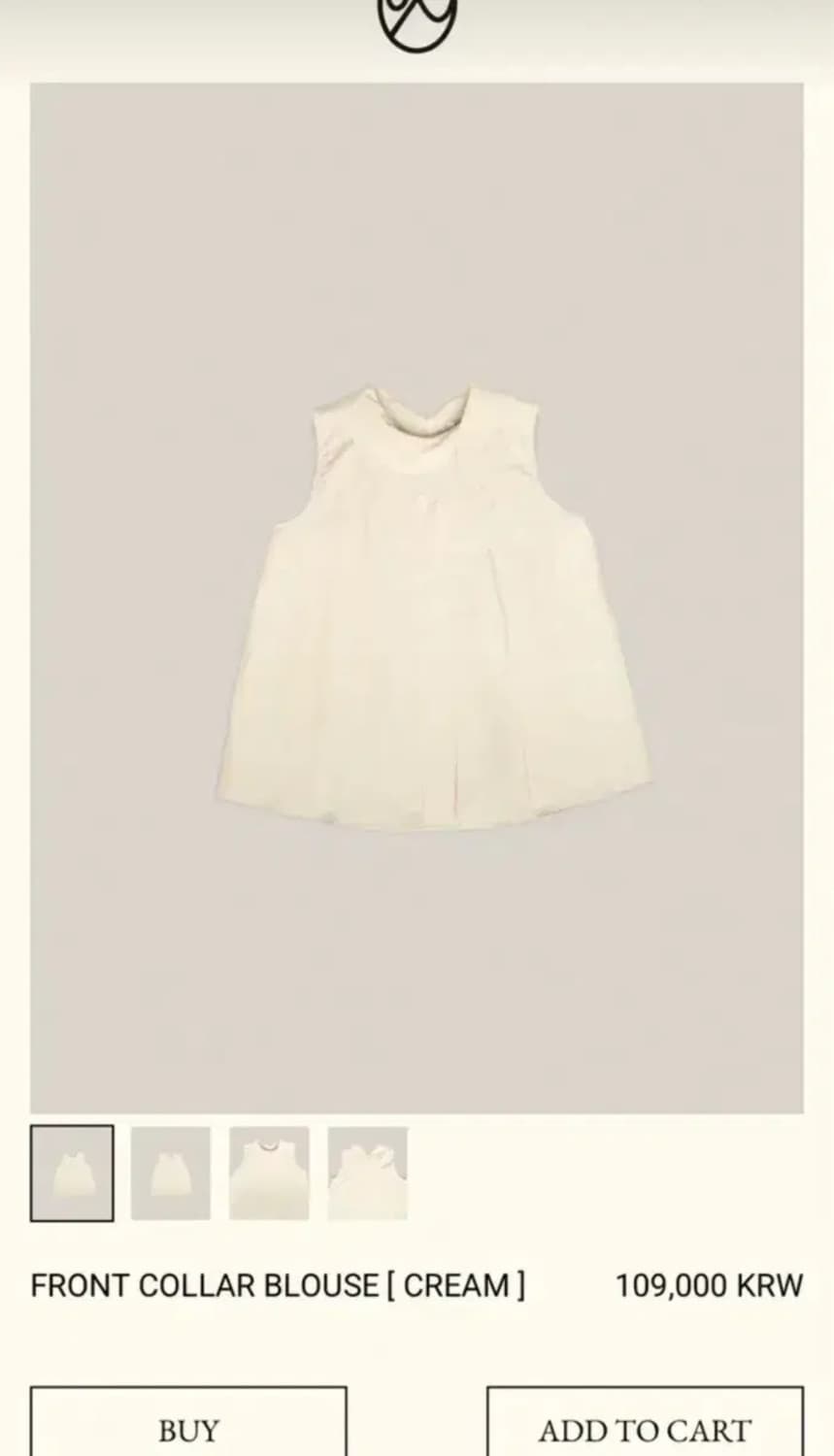아우로 FRONT COLLAR BLOUSE [ CREAM 상품이미지1