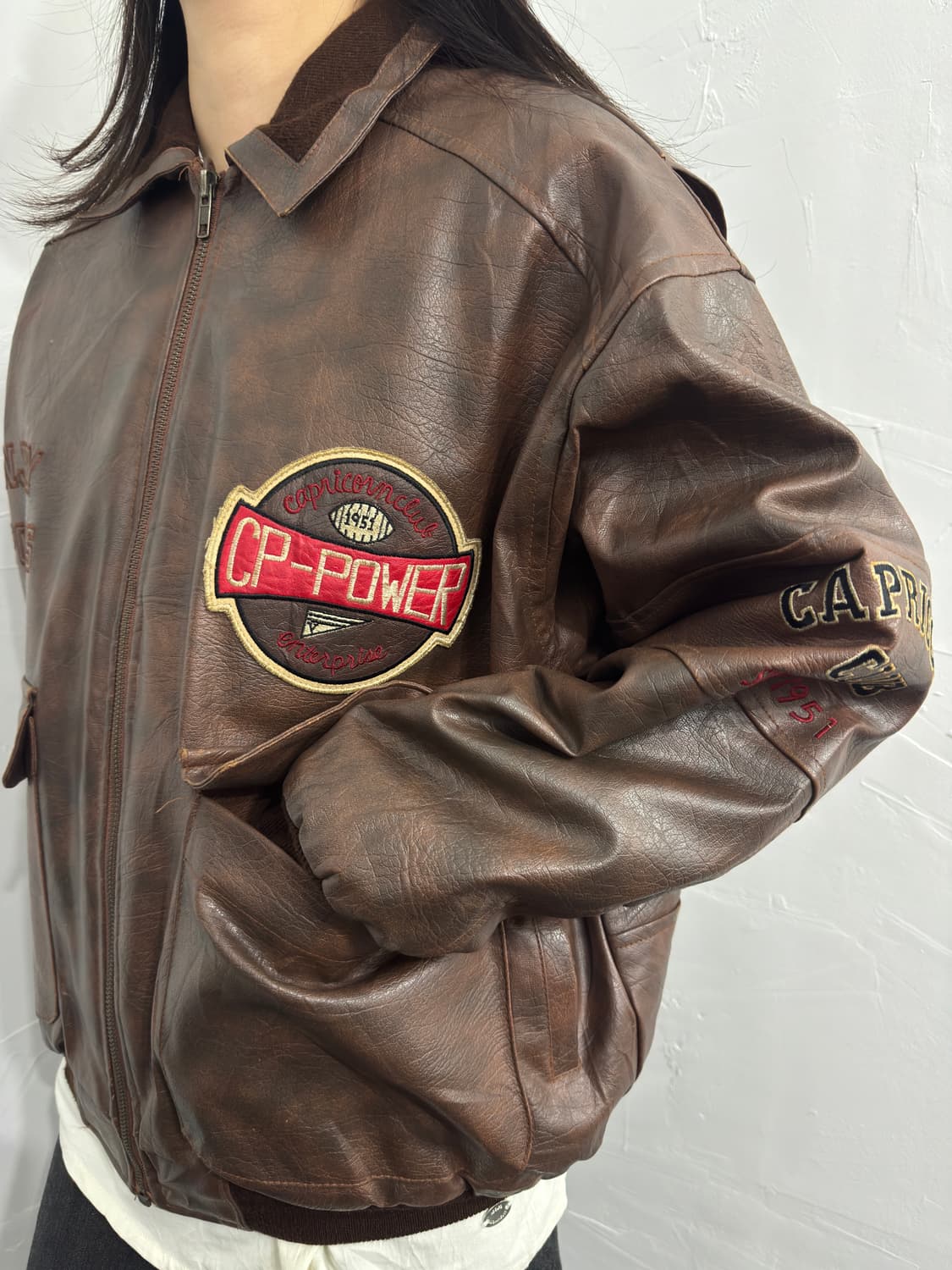 capricorn club heavy leather jacket 상품이미지5