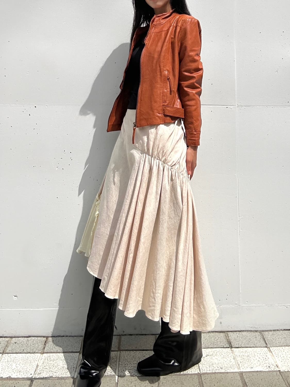 CROCODILE LADIES leather jacket / orange 상품이미지9