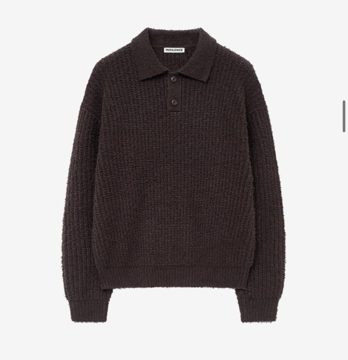 인사일런스 텍스처드 폴로 니트 BROWN L사이즈 상품이미지1