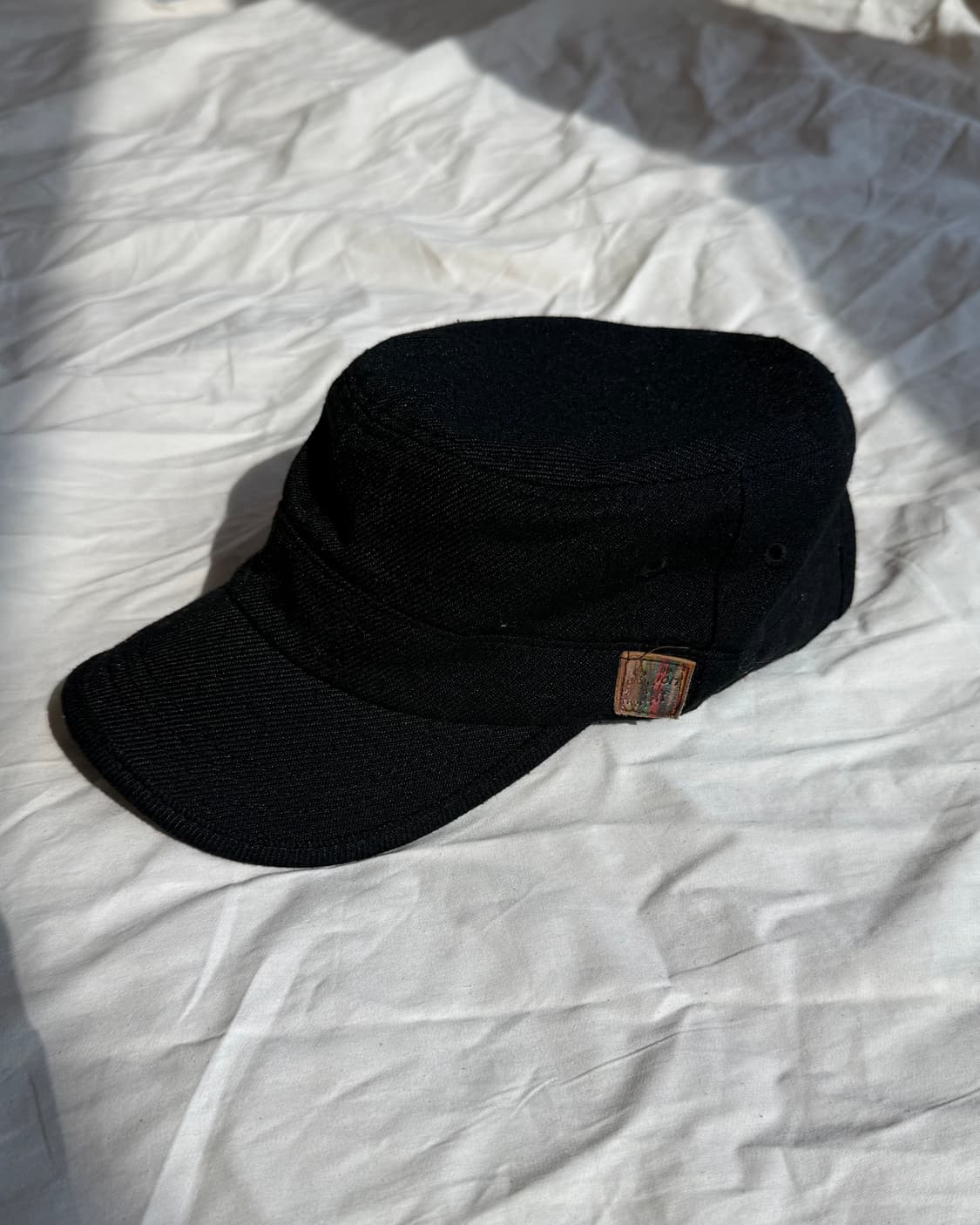 빈티지 블랙 워크캡 가죽 스트랩 캡 상품이미지1