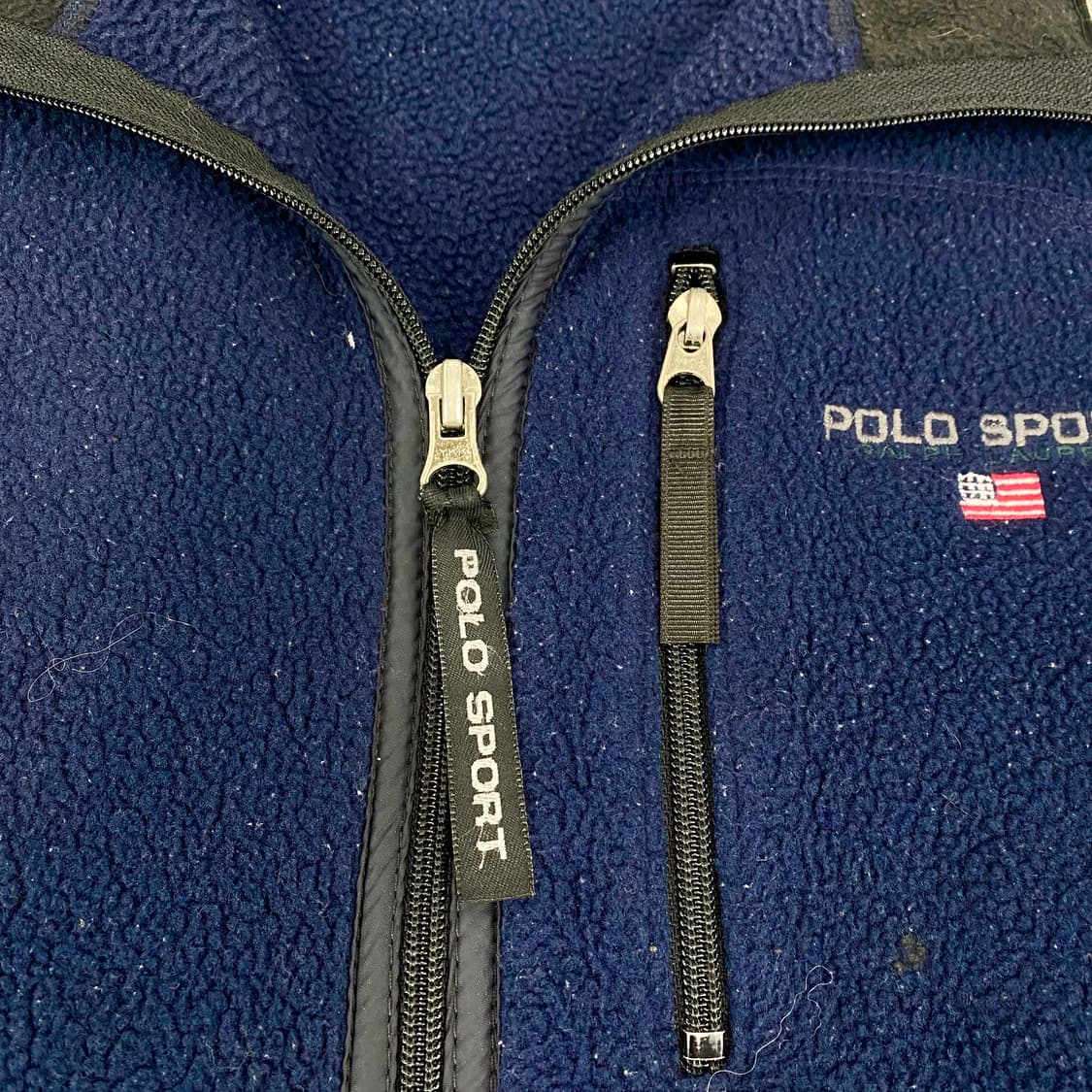 폴로스포츠 00s 자수 스몰 로고 네이비 플리스 자켓 (105) 상품이미지4