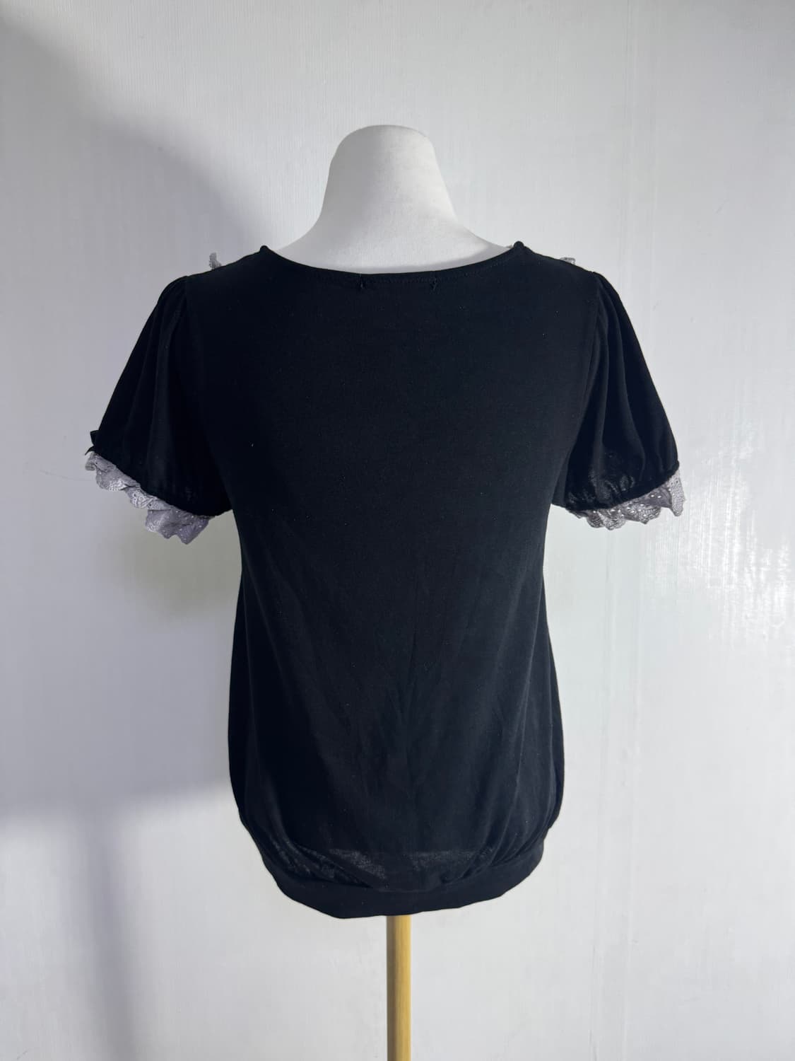 Axes femme 로즈 리본 레이스 퍼프 반팔 니트 고딕 로리타 상품이미지4