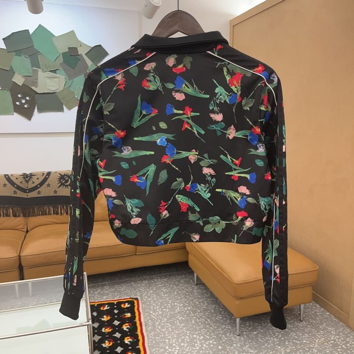 아디다스 키치무드 플라워 프린팅 크롭 져지 집업 XS C07019 상품이미지4