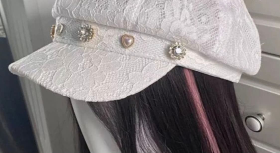 레이스 헌팅캡 베레모 모자 지뢰계 시크릿허니 리즈리사 로지타 양산형 갸루 상품이미지1