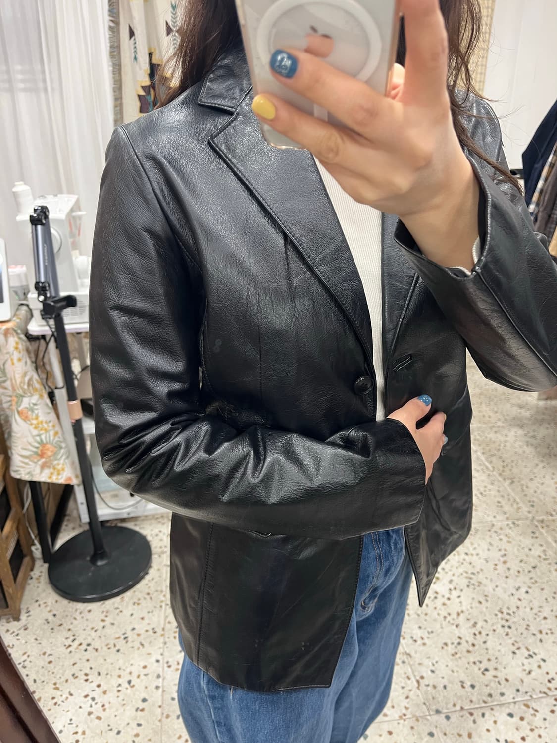 Classe 소가죽 블랙 자켓 상품이미지7