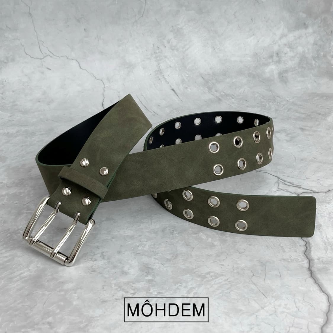 [Unisex] 말차라떼 더블 아일렛 벨트 상품이미지6