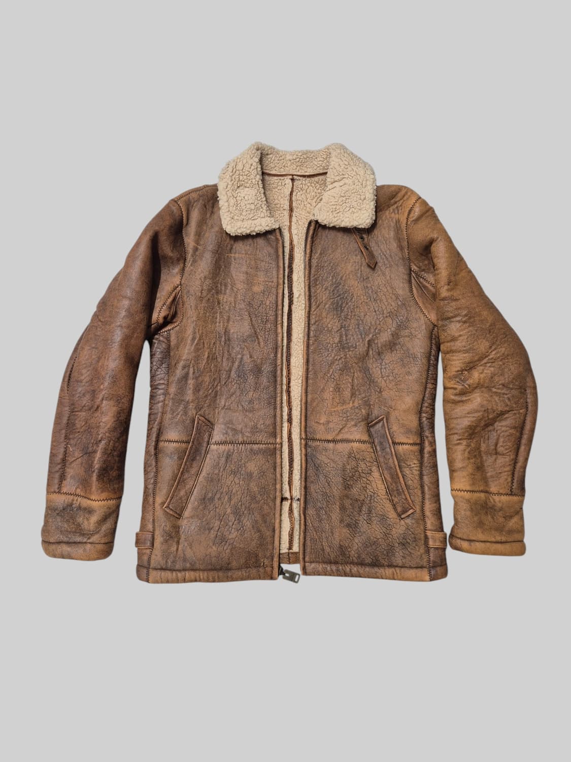 빈티지 레더 무스탕 무톤자켓 상품이미지1