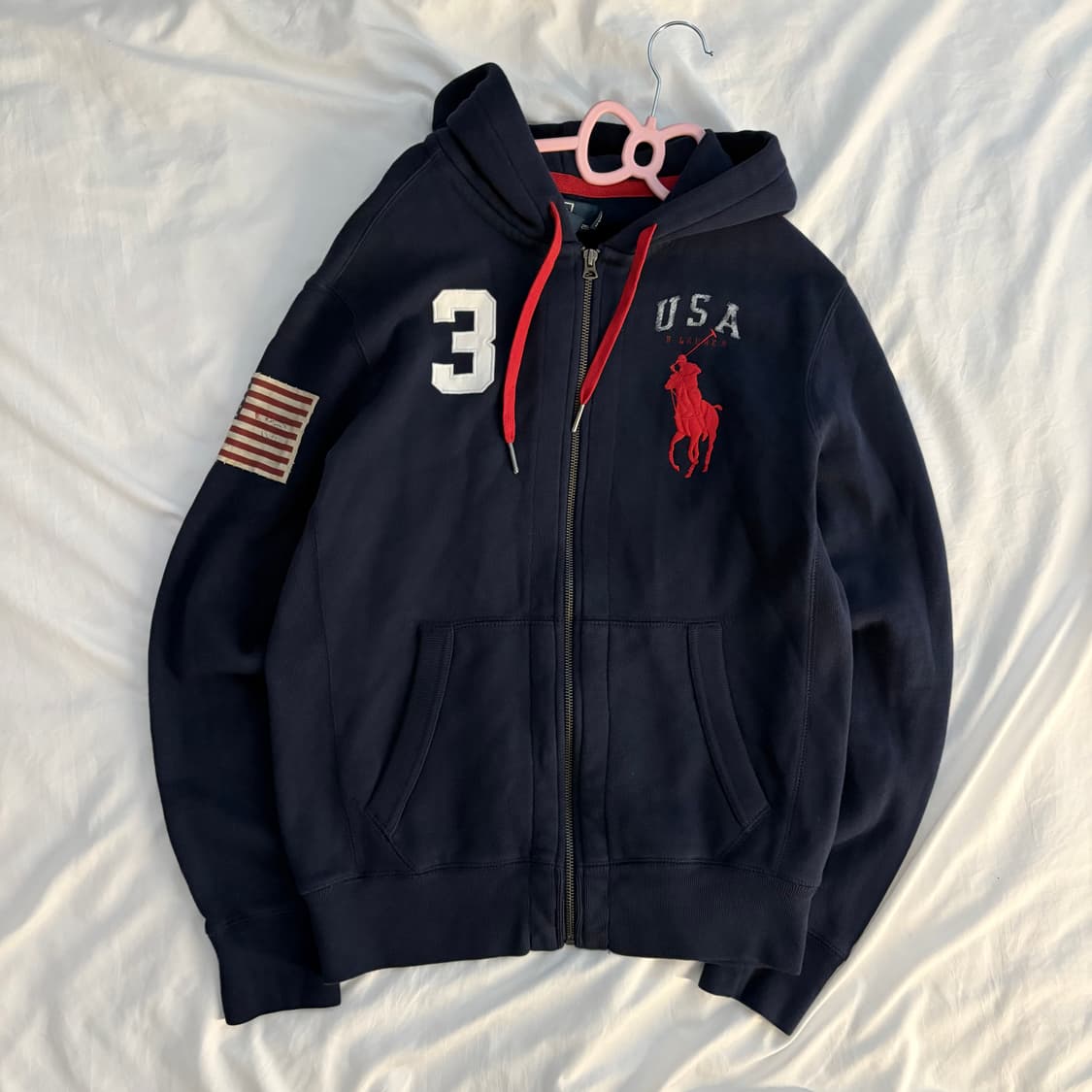 폴로 성조기 네이비 후드집업 상품이미지1