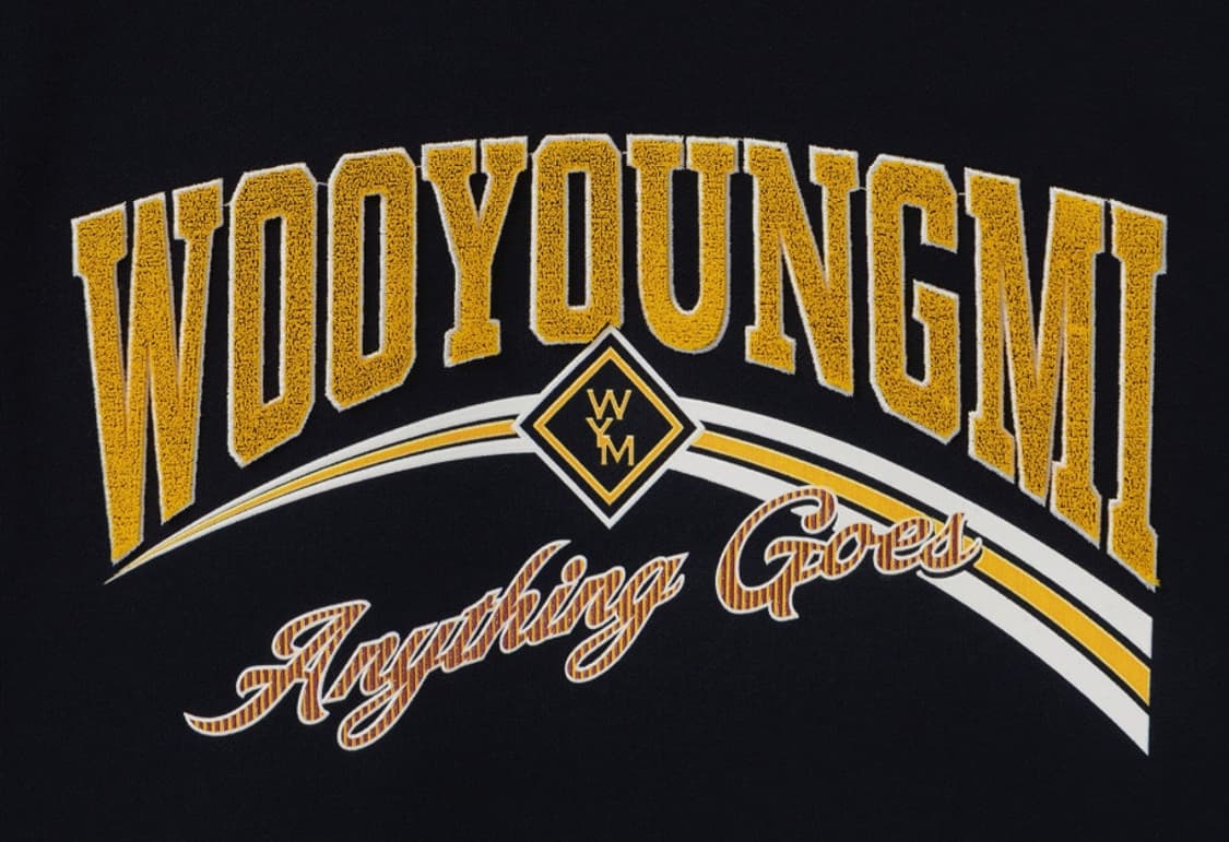 정품 우영미 네이비 렌티큘러 로고 스웻트 셔츠 48 새제품 상품이미지5