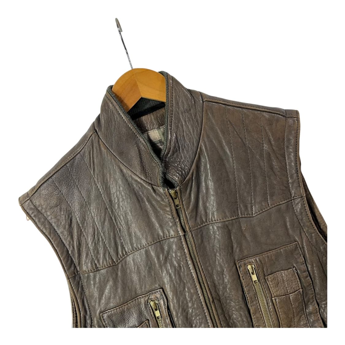 [Echtes leder] 리얼레더 집업 베스트 상품이미지3