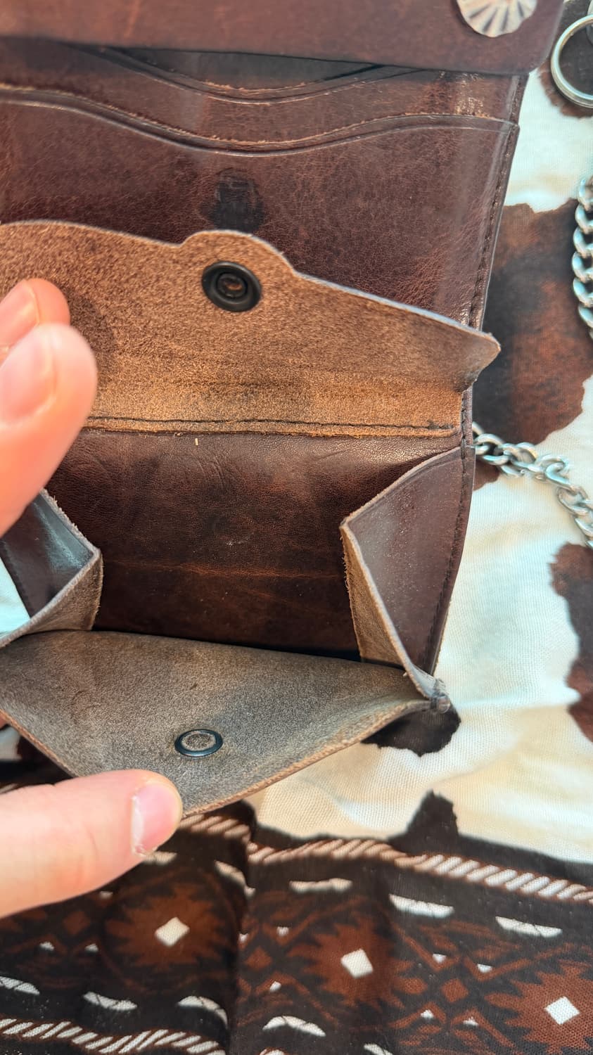 RRL 콘초 레더 체인 월렛 브라운 가죽 반지갑 더블알엘 상품이미지5