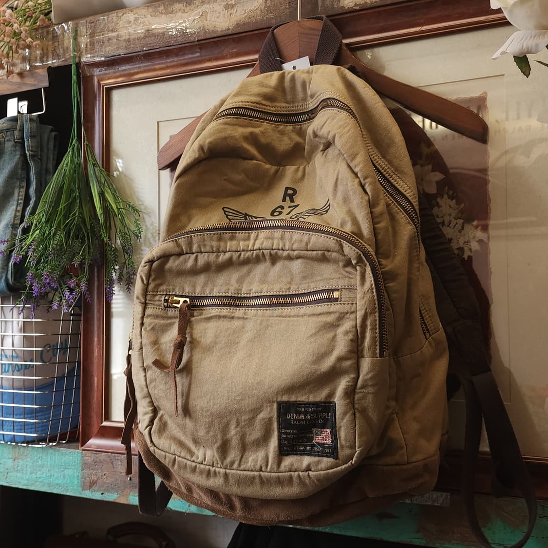 폴로 데님앤서플라이 밀리터리 백팩 캔버스 레더 백팩 상품이미지2