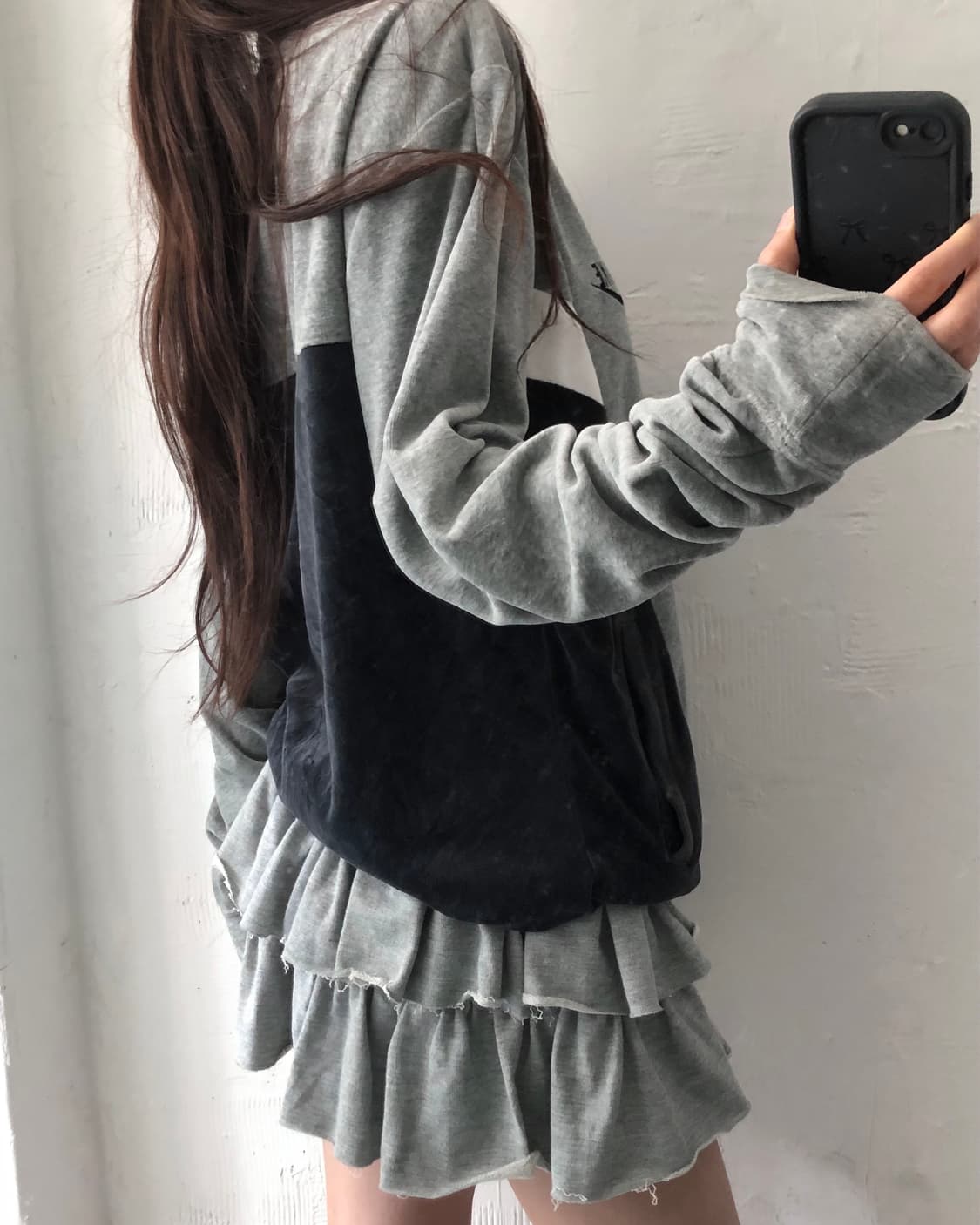 Nike 나이키 00’s 그레이배색 벨루어 트랙탑 상품이미지2