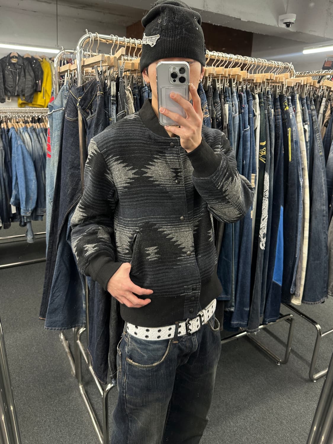 L) 에드윈 아즈텍 패턴 울 자켓 상품이미지1