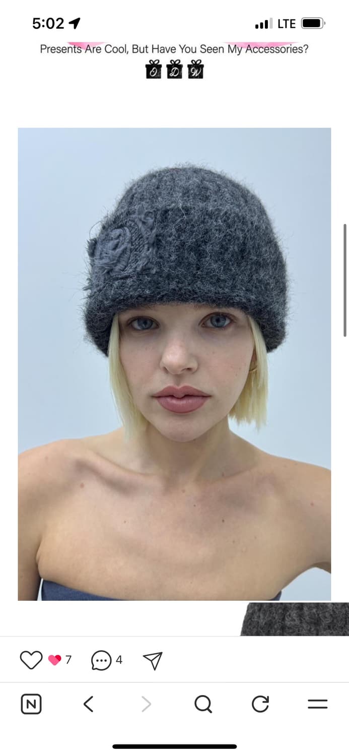 오들리워크샵 퍼지워지 비니 그레이 상품이미지2