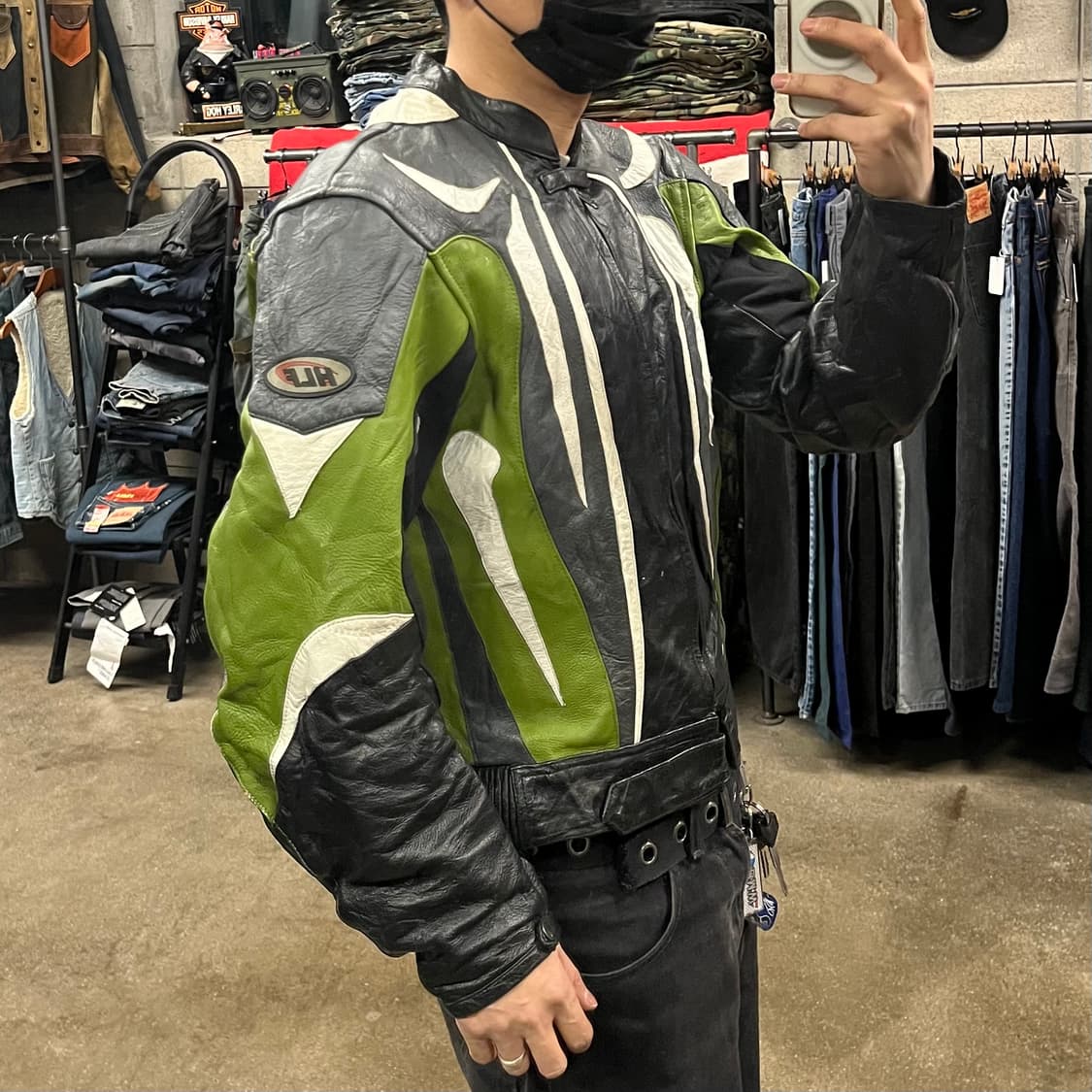 빈티지 가죽 레이싱 자켓 (100-105) 상품이미지10