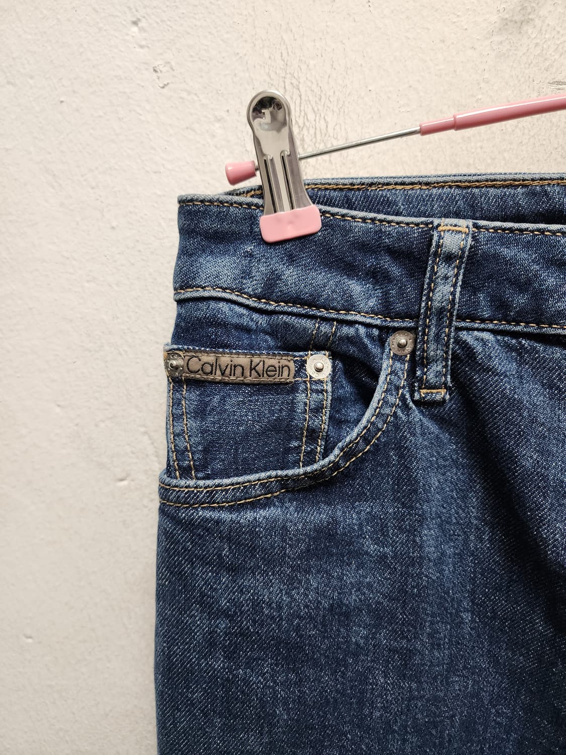 90s 캘빈클라인 스트레이트핏 진청 셀비지 데님 상품이미지5