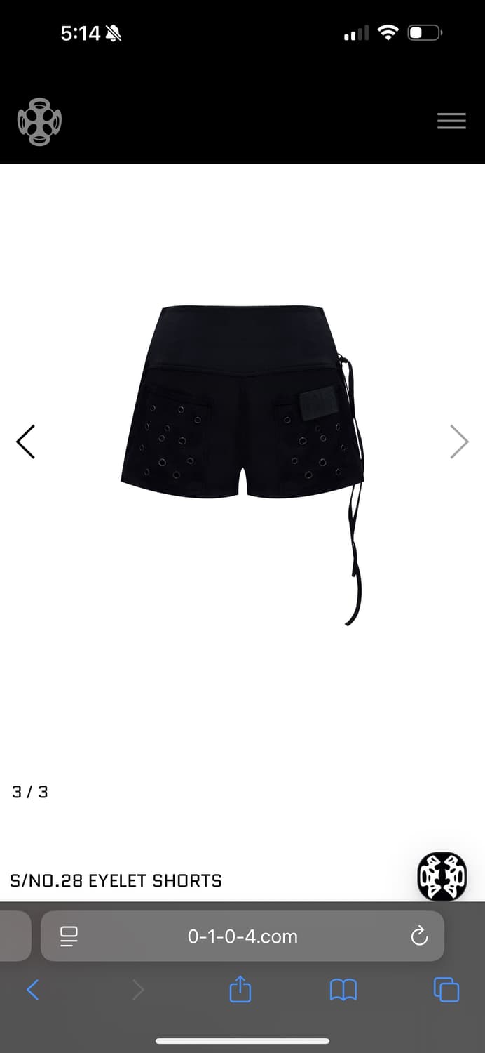 0104 S/NO.28 EYELET SHORTS 쇼츠 반바지 블랙  상품이미지1