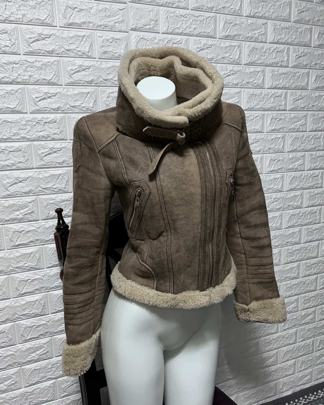 Baby Lamb Double High-Neck Shearling Jk 상품이미지1