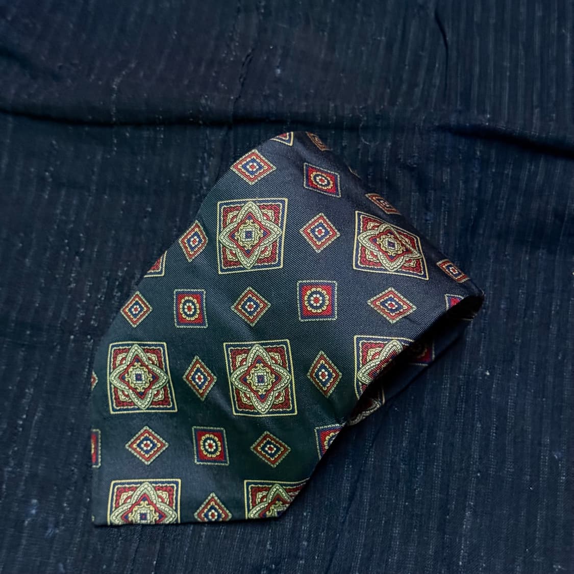 90‘s 크리스찬 디올 지오매트릭 패턴 실크 타이 상품이미지2