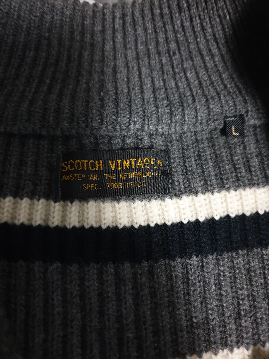 SCOTCH 빈티지 혜비 스트라이프 니트 집업자켓 (L) 상품이미지4