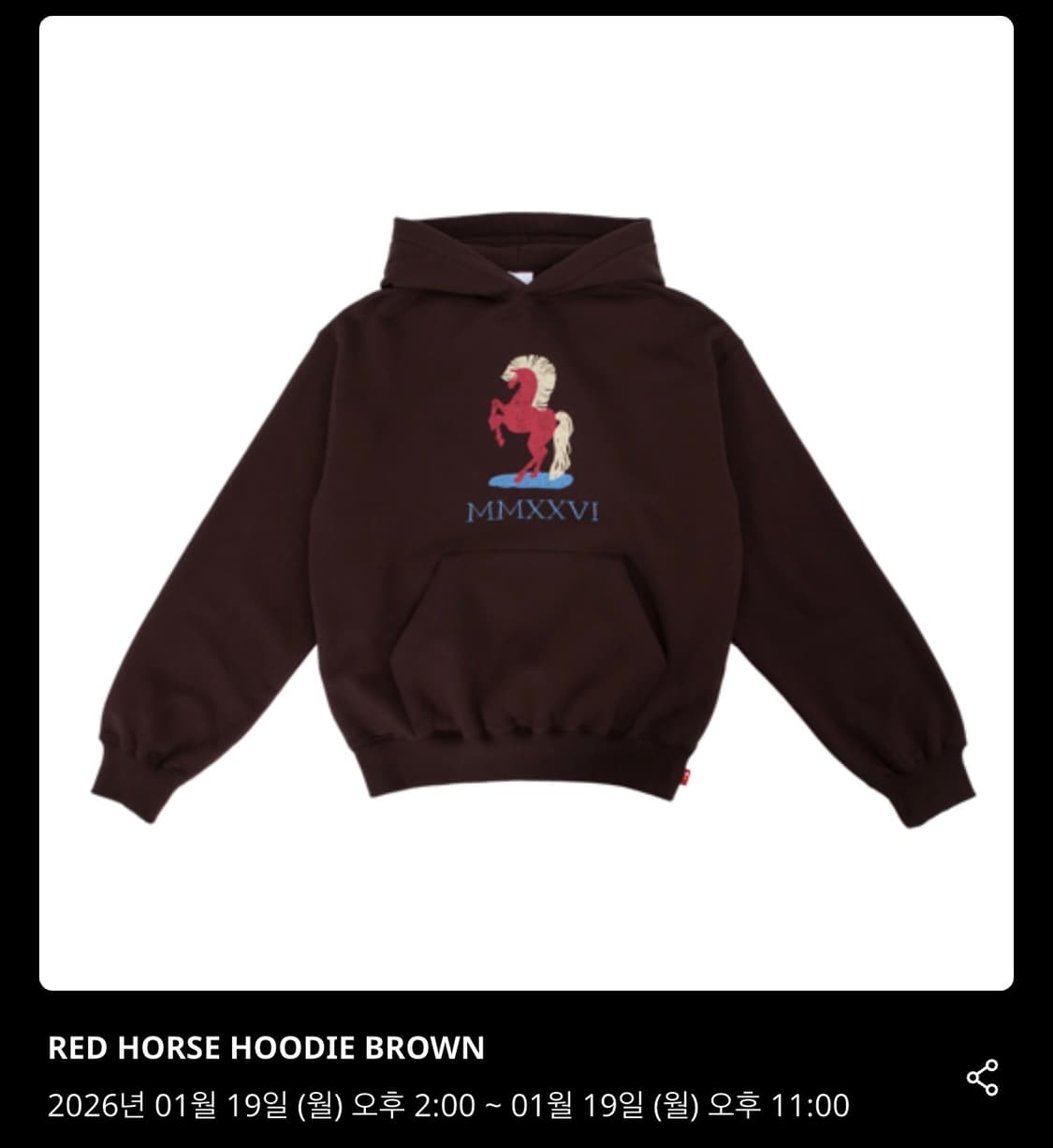 아이앱 스튜디오 레드 홀스 후디 브라운 M 팝니다 상품이미지1