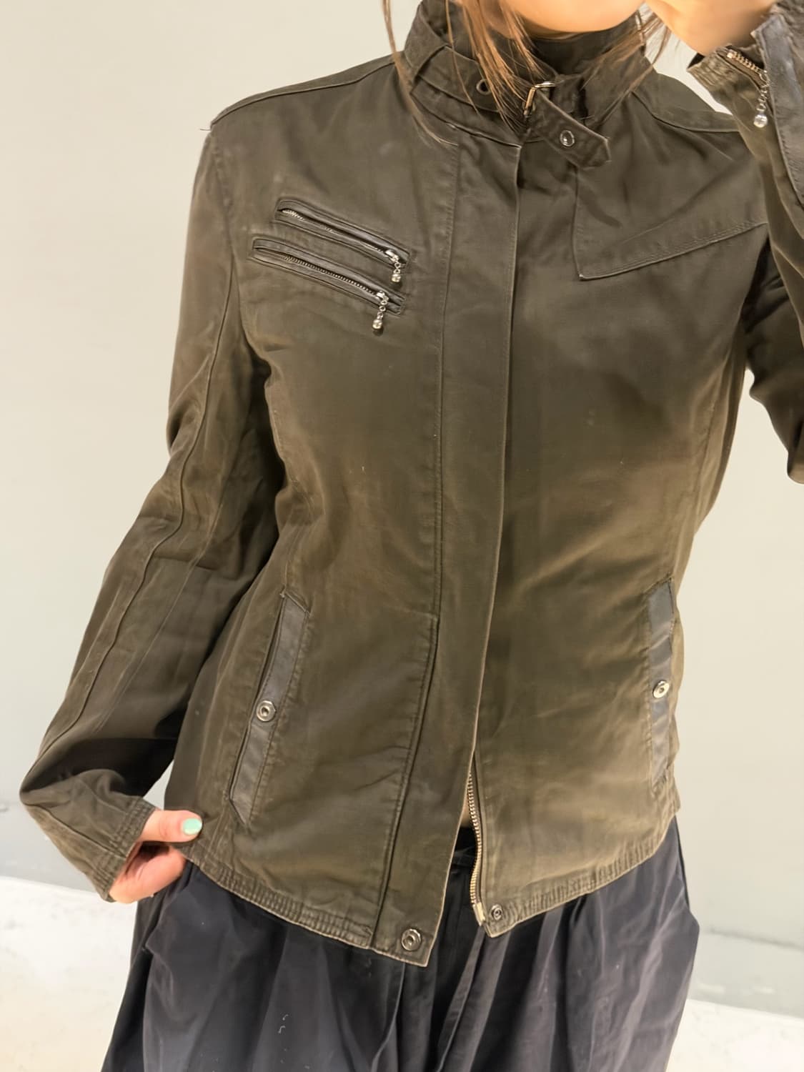 neck buckle point high-neck jacket 상품이미지4