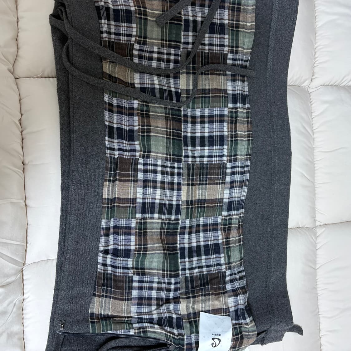 코이세이오 RIBBON DOUBLE SKIRT GREY 상품이미지10