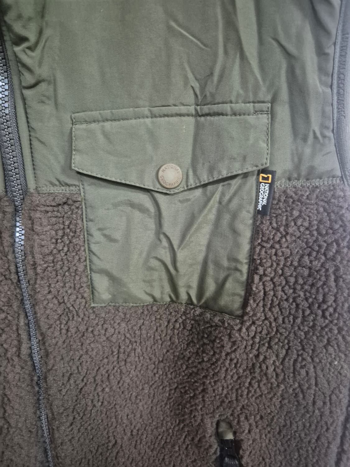 내셔널지오그래픽 양털 조끼 카키 상품이미지4