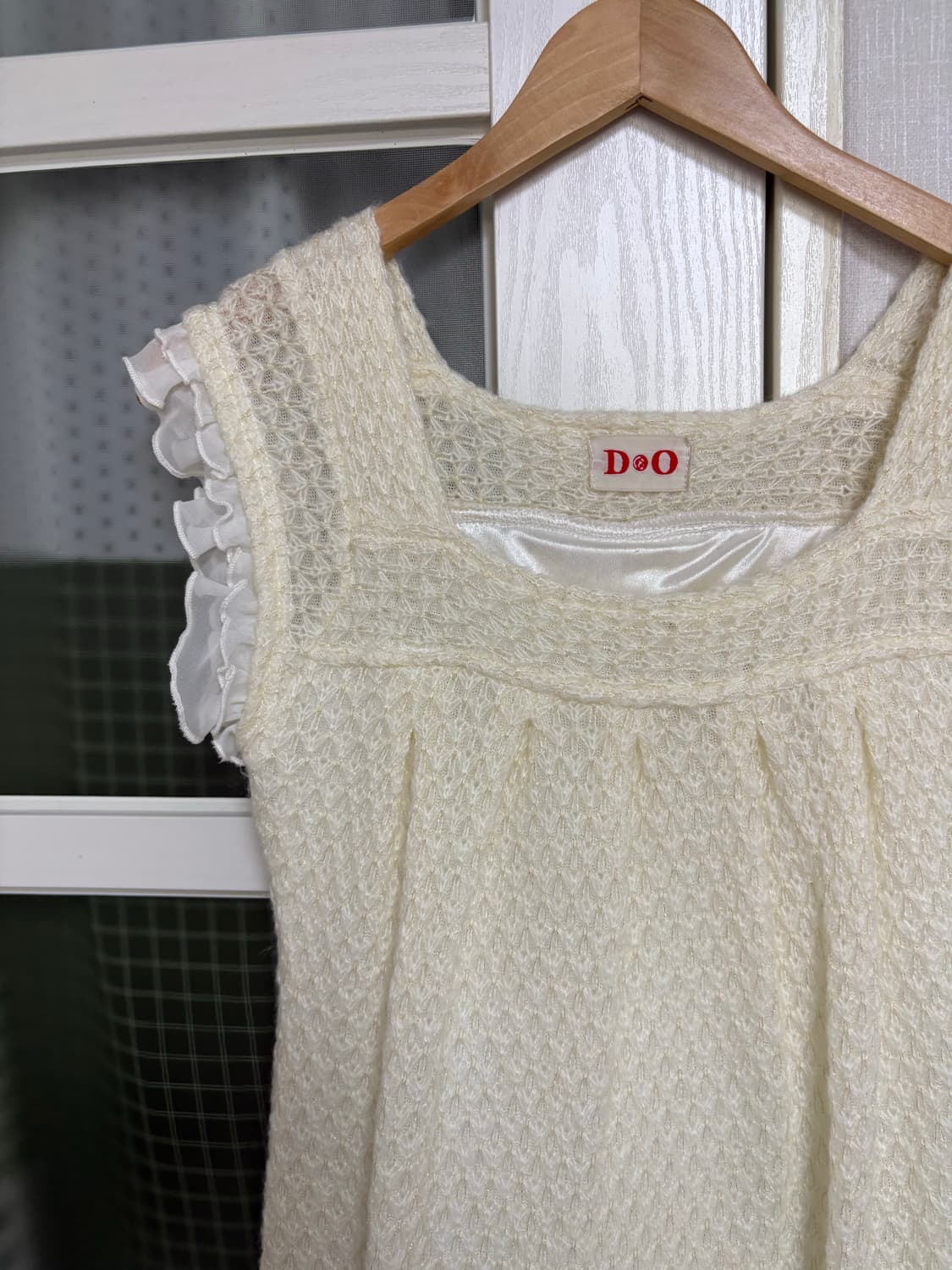 아이보리 프릴 니트 원피스  상품이미지5