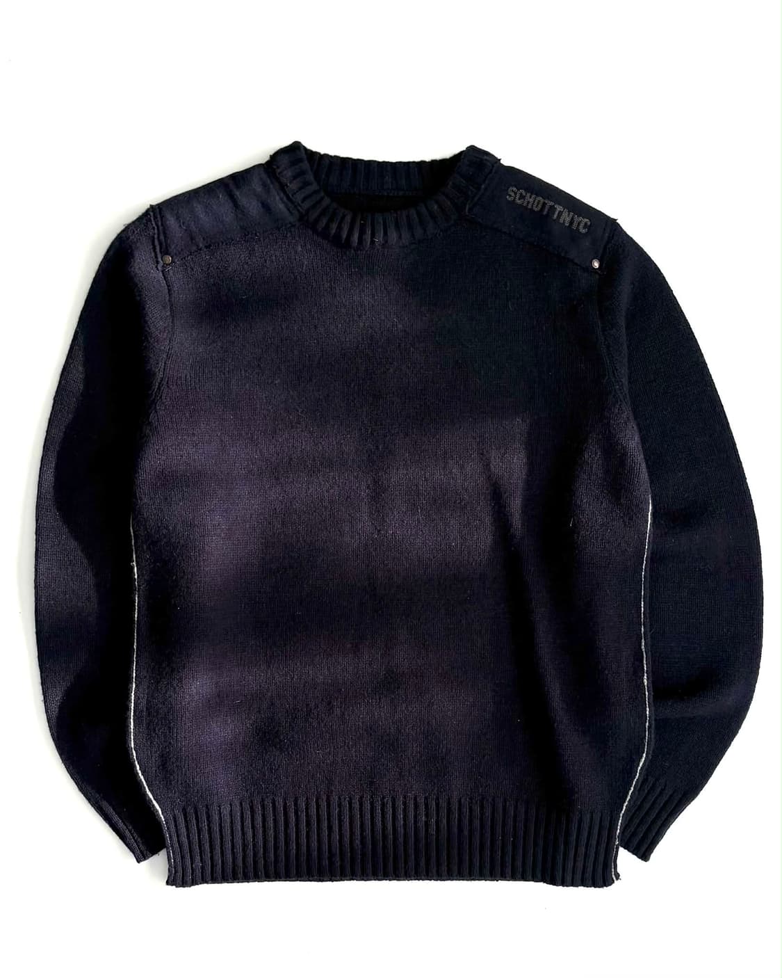 [S] 쇼트 네이비 완장 울 니트 스웨터 상품이미지1