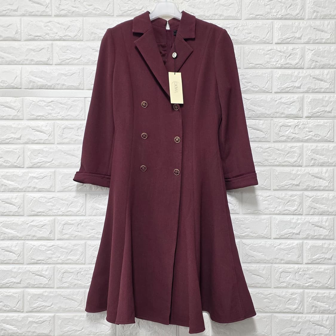 택포// 듀엘 버건디 플레어 원피스 S 새상품 상품이미지1