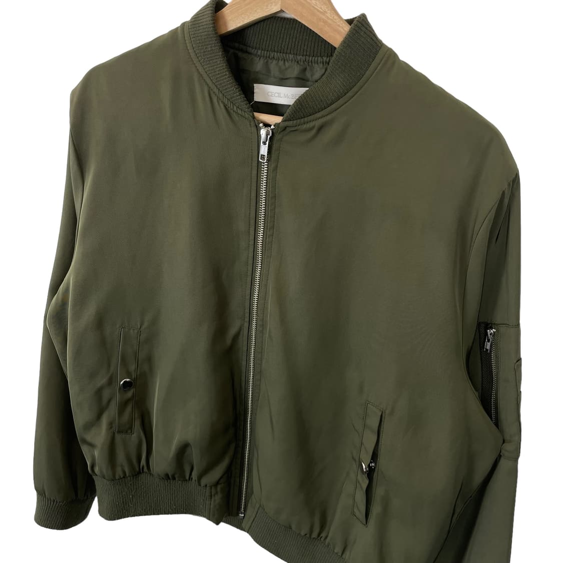 카키 지퍼포인트 항공 점퍼 상품이미지3