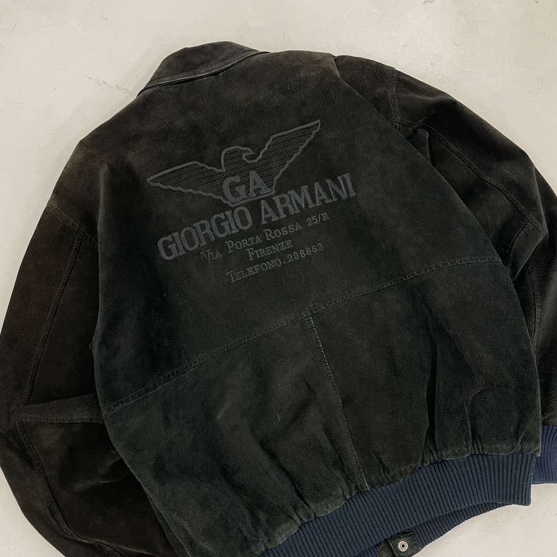조르지오 아르마니 90s 리얼레더 봄버 가죽 자켓 상품이미지2