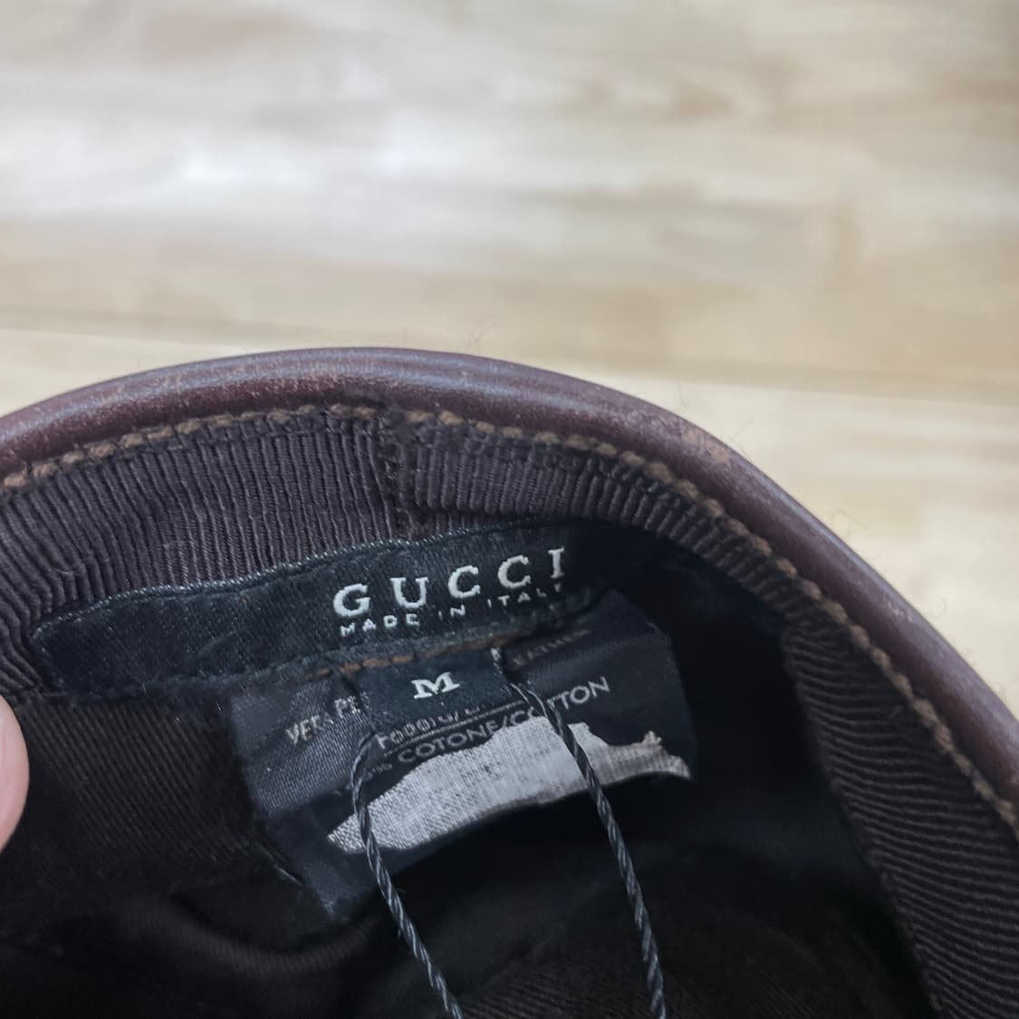 구찌 로고 레더 헌팅캡 M 상품이미지5