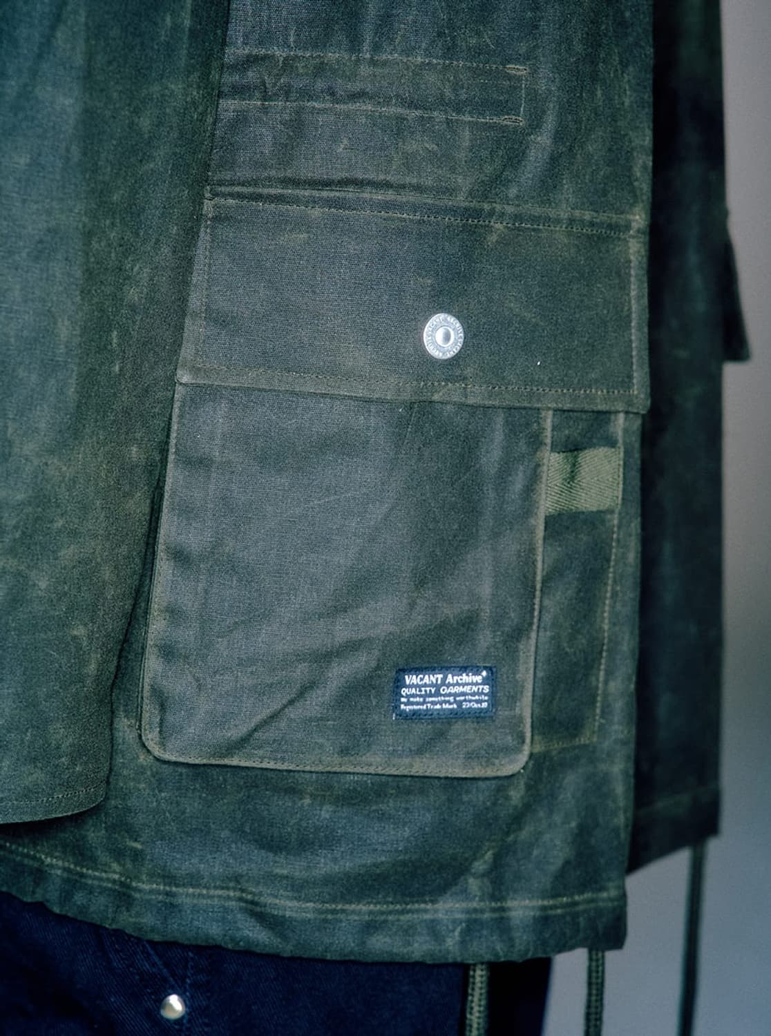 베이컨트아카이브 왁스드 필드 자켓 카키 M 상품이미지4