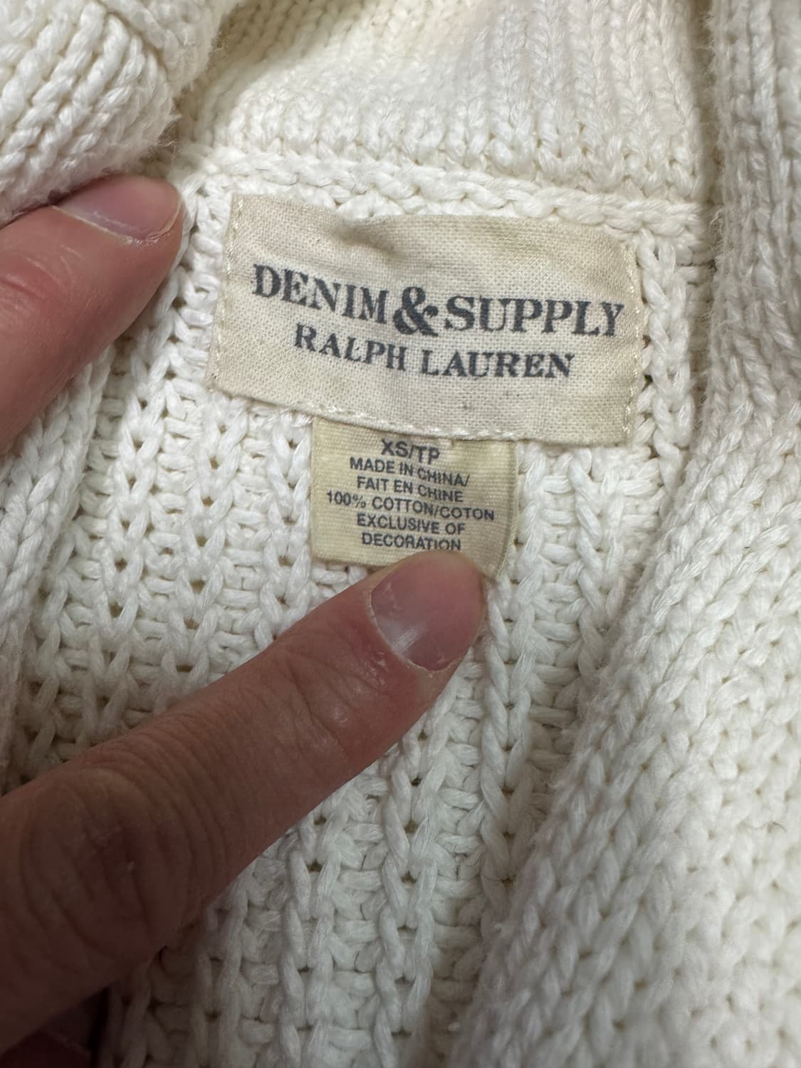 여성 데님 앤 서플라이 랄프로렌 화이트 숄카라 가디건 상품이미지3