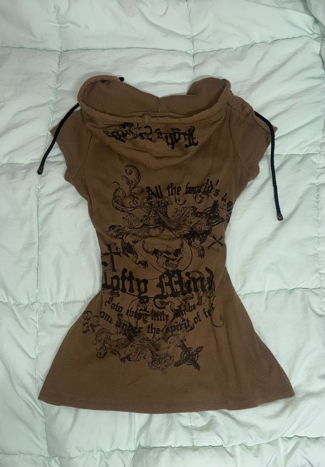 y2k 펑크 갸루 반팔 후드 반팔 티셔츠 상품이미지1