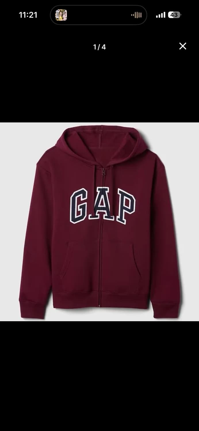 갭 후드집업 버건디 상품이미지1