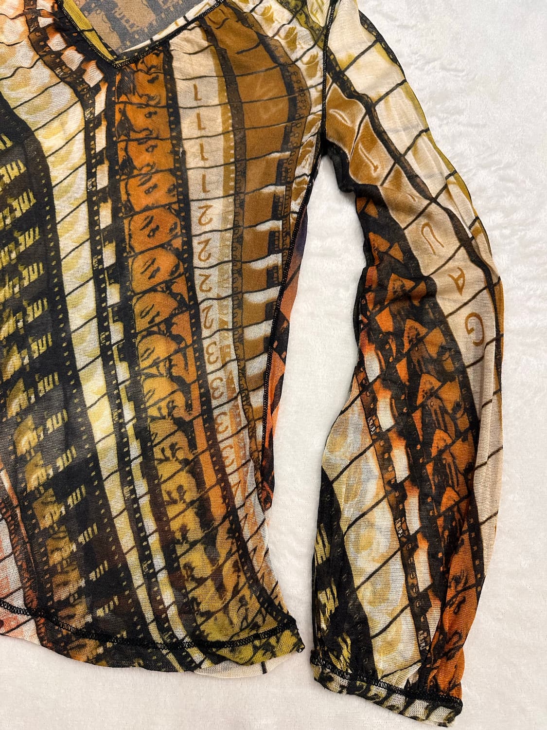 (L)90s 장폴고티에 멀티컬러 시스루 롱 슬리브 상품이미지4